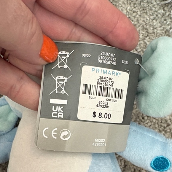 Disney Primark Light Blue and White Plush NWT - Picture 4 of 9